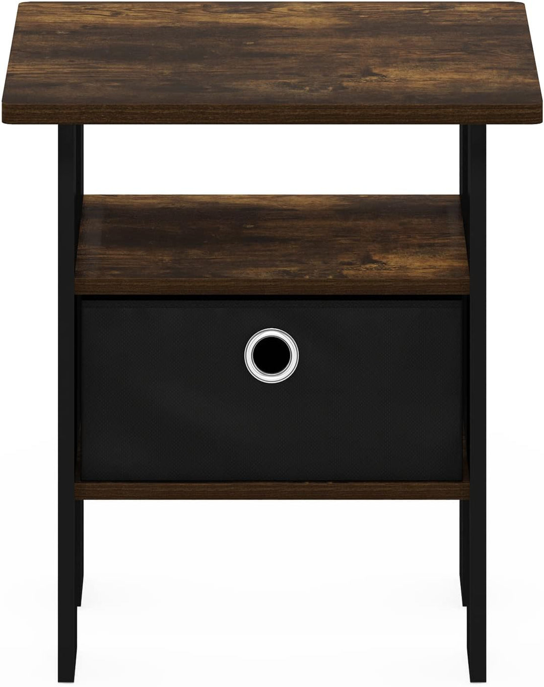 Furinno Andrey Beistelltisch Nachttisch mit Schublade, Holzwerkstoff, Amber Pine/Brown, 39.4 (D) x 3