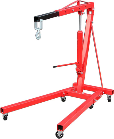 otgerlensker products Motorständer Motorhalter 900 KG mit 6 Rädern + Motorheber Motorkran mit Haken