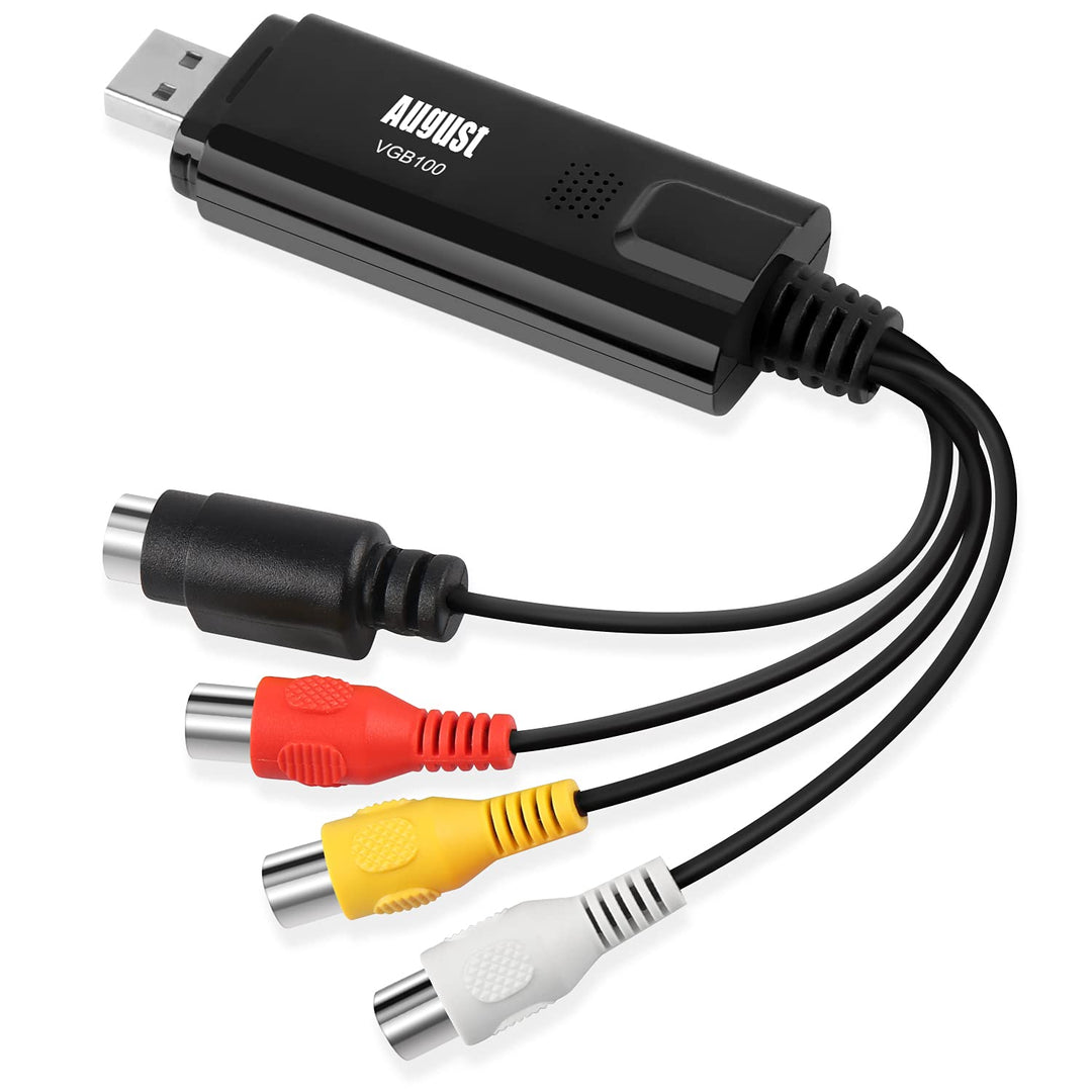 USB 2.0 Audio Video Grabber Konverter - August VGB100 - Scart, S-Video, Composite – VHS Hi8 Kassette
