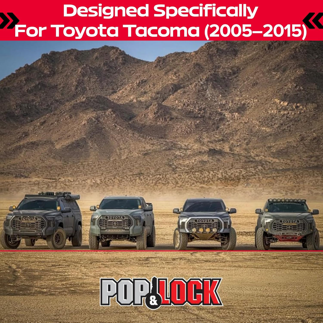 Pop & Lock PL5400 schwarzes manuelles Heckklappenschloss mit Codeable Technologie für Toyota Tacoma,