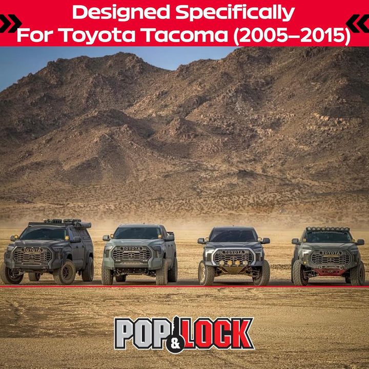 Pop & Lock PL5400 schwarzes manuelles Heckklappenschloss mit Codeable Technologie für Toyota Tacoma,