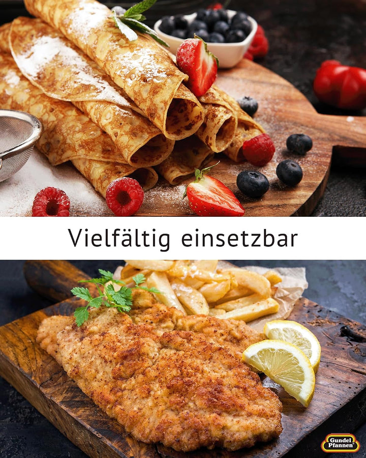 Original Gundel GUSS-BRATPFANNE flach, Ø 20 cm, Höhe 4,5 cm, kleine Pfanne BIOTAN-Oberfläche, PFOA-f