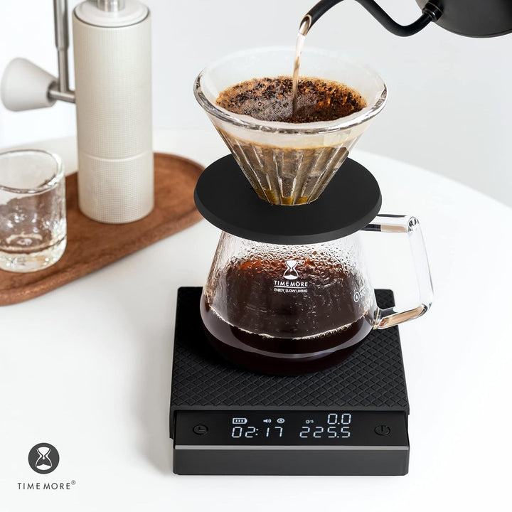 TIMEMORE Digitale Kaffeewaage Black Mirror Basic Pro, Durchflussmessung, Barista-Waage mit Timer, Po
