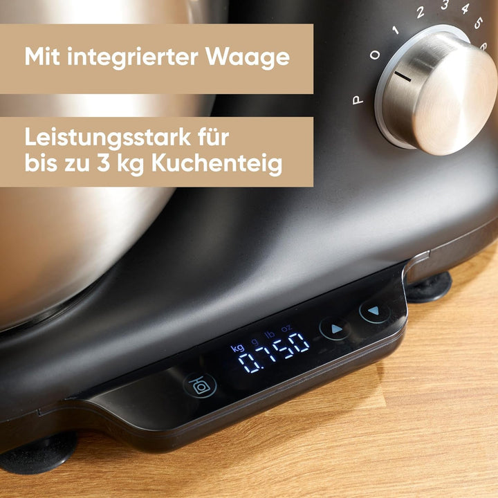SEVERIN Küchenmaschine mit Waage, grosse Knetmaschine für bis zu 3 kg Kuchenteig, robuste Teigmaschi