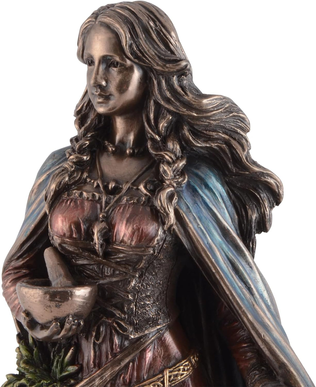 Germanische Walküre Eir Göttin der Heilkunst - aus Kunststein, von Hand bronziert und coloriert, by