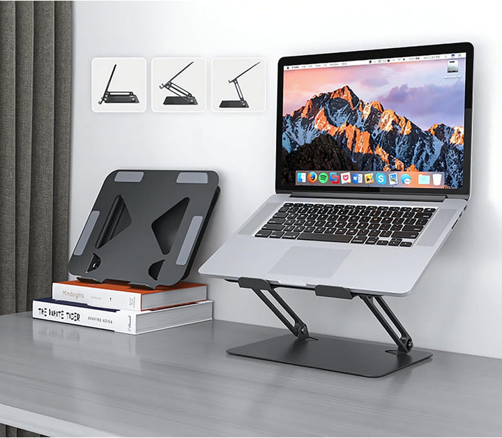 media-tech Ergonomischer Laptop-Ständer 10-17 Zoll | Höhenverstellbar & klappbar | Stabiler Notebook