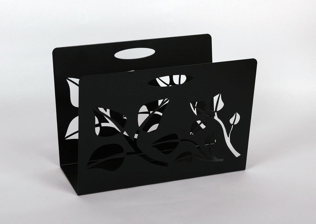 Zeitungsständer, Leaves, HxBxT: 23x32x12 cm, schwarz/Made in Germany, Marke: Szagato (Zeitungshalter