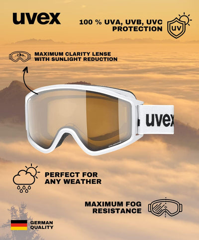 Uvex Unisex G.gl 3000 P Skibrille (1er Pack) Einheitsgrösse white mat/brown-clear, Einheitsgrösse wh