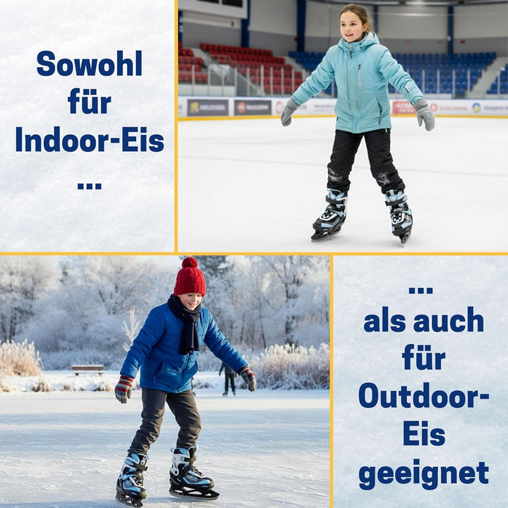 Best Sporting Schlittschuhe Kinder, Damen & Herren I 4-Fach verstellbare Eislaufschuhe Kinder I Soft