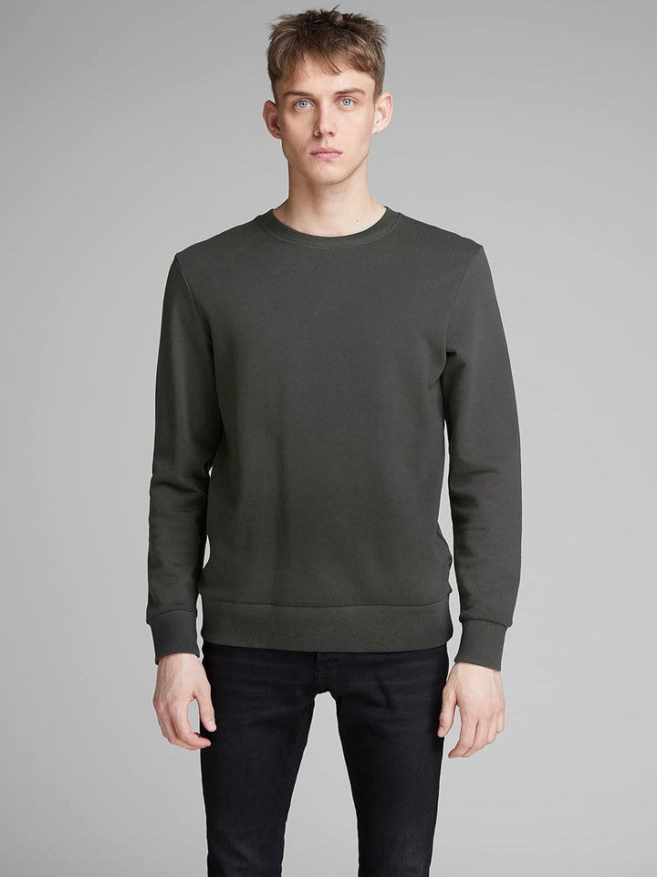 JACK & JONES Male Sweatshirt Klassisches S Grau (Asphalt/Reg Fit)