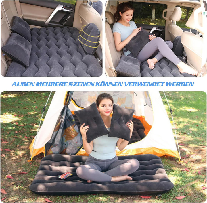 Ergocar Auto Luftmatratze Aufblasbare Matratze mit Pumpe Air Bett Camping Auto Kissen für Reisen Cam