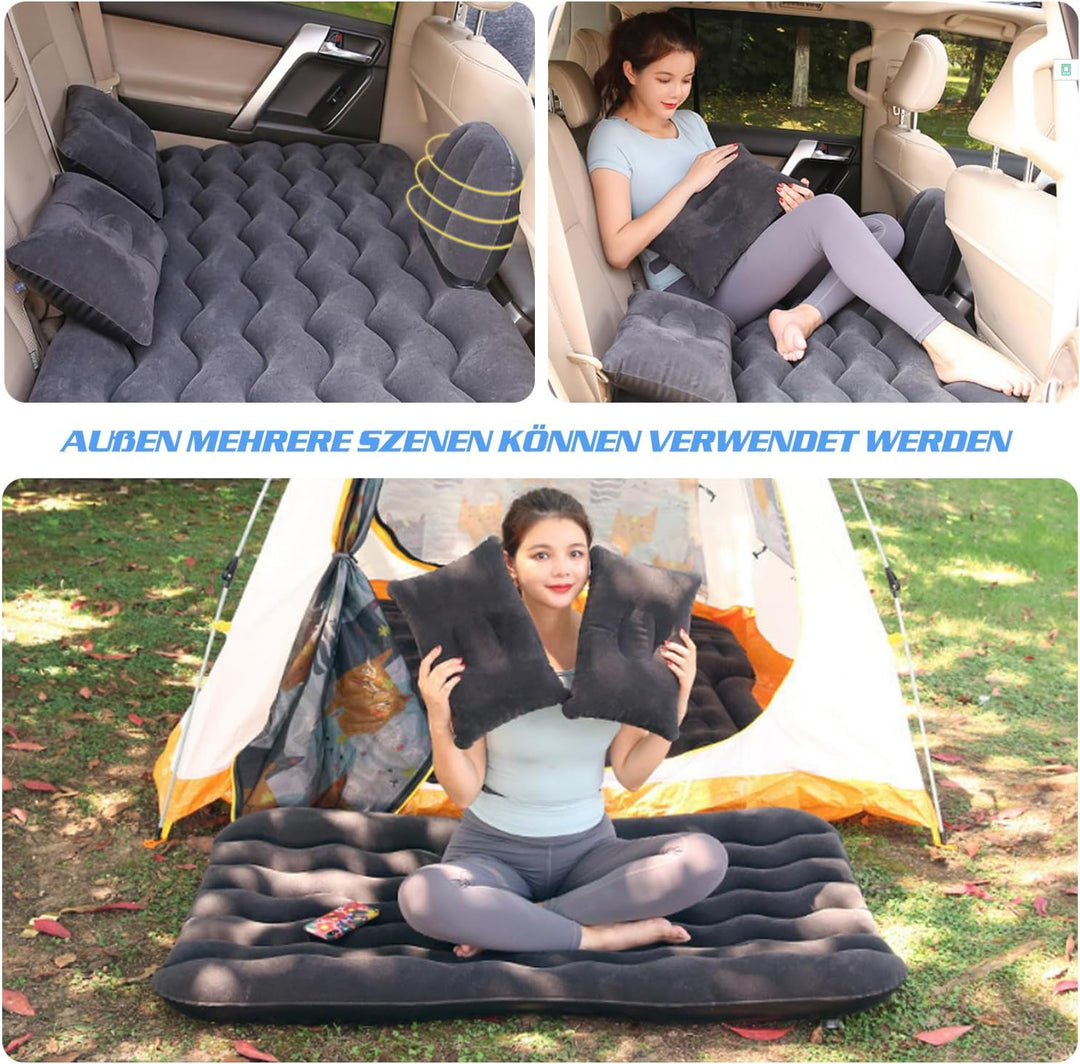 Ergocar Auto Luftmatratze Aufblasbare Matratze mit Pumpe Air Bett Camping Auto Kissen für Reisen Cam