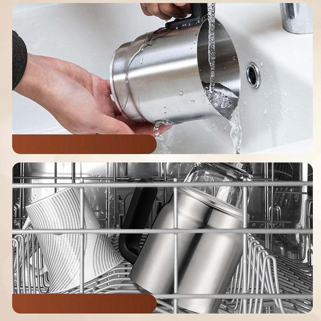 Ejoyous Milchaufschäumer Elektrisch 4 in 1, Edelstahl, 150-250ml, Antihaftbeschichtung, Spülmaschine
