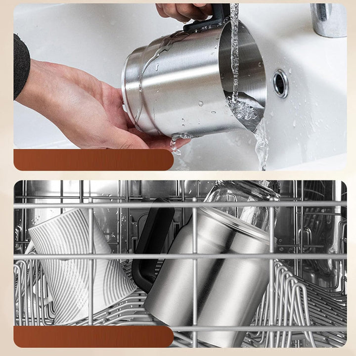 Ejoyous Milchaufschäumer Elektrisch 4 in 1, Edelstahl, 150-250ml, Antihaftbeschichtung, Spülmaschine