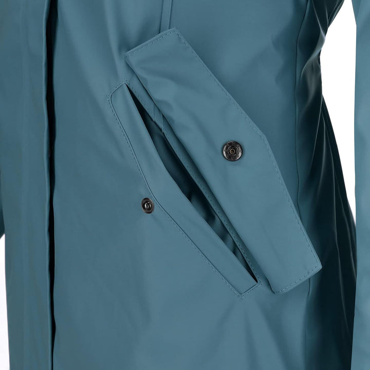 Dry Fashion Damen Regenmantel Malmö - Frauen Regenjacke Jacke mit Kapuze Lang Winddicht Wasserdicht