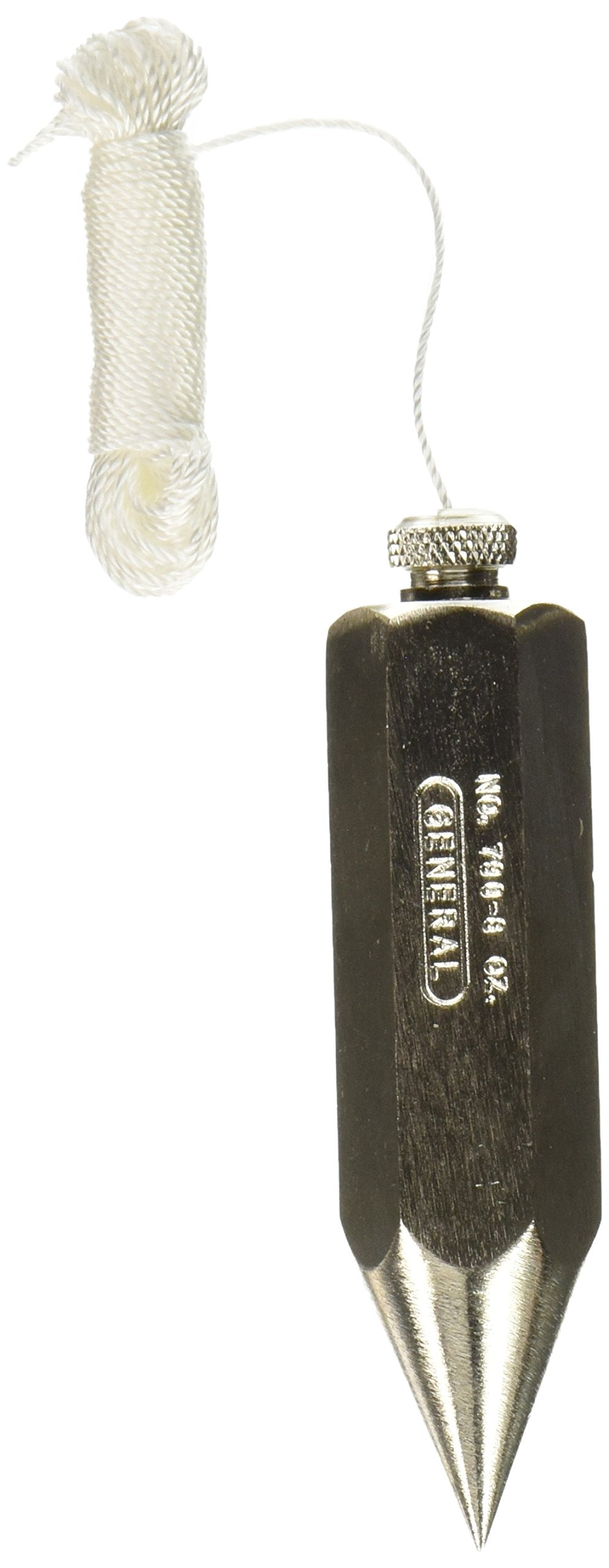 General Tools 790-8 Hexagon Steel Plumb Bob, 8 Ounce, Hex Nickel Plated Steel