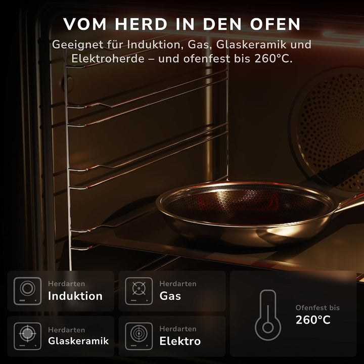 Onyx Cookware Bratpfanne 30 cm | Beschichtete Pfanne Induktion | Für alle Herdarten | Kratzfeste Ant