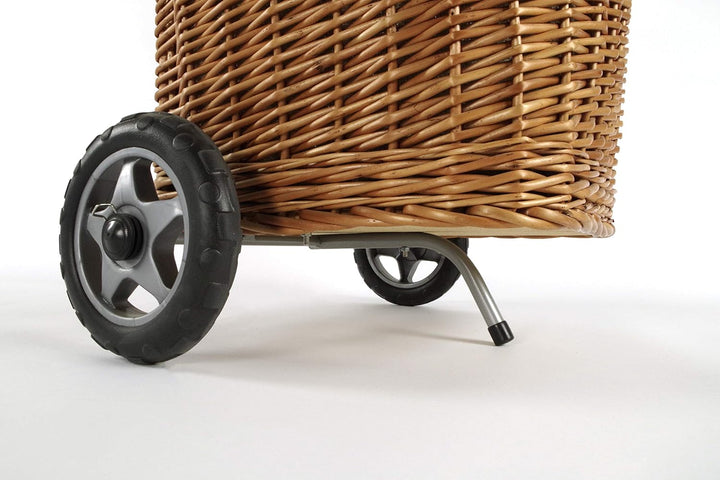 Kobolo Kaminholzwagen mit Rollen Brennholzwagen - aus Vollweide mit Leinen