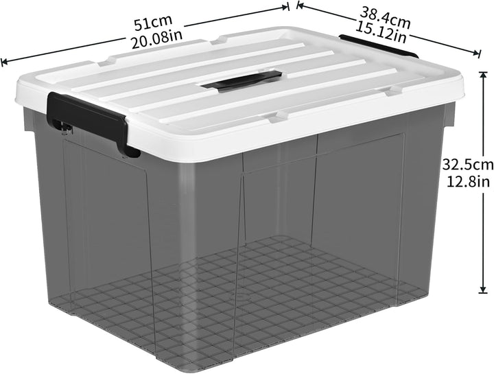 Cetomo 45L*6 Plastic Storage box, Tote box,Organizing Container with Durable Lid and Secure Latching