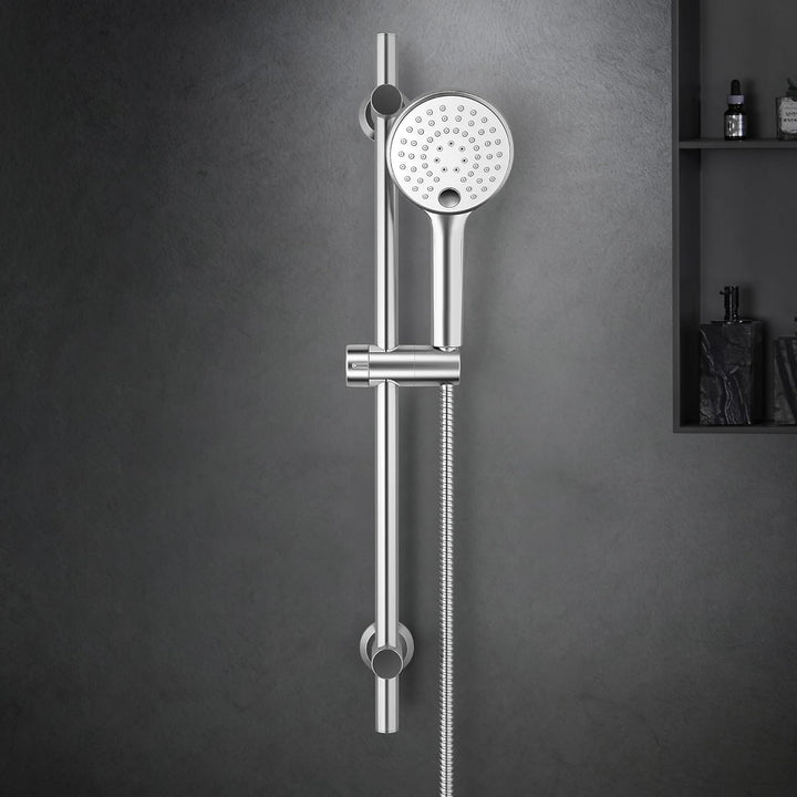 Görbach Duschset Duschbrause mit Schlauch und Halterung, Brausestangeset 0.7m Chrom Duschstange mit