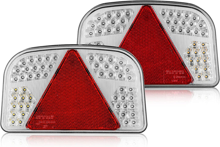 DARKGUARD Rückleuchten Satz für Anhänger Led 12/24V, 7Funktion 2pcs Rücklicht Anhänger mit E Prüfzei
