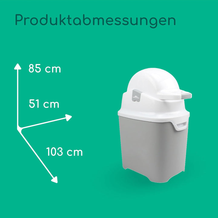 Bebeconfort geruchsdichter Windeleimer Grösse L, Windeleimer, Deckel geruchsdicht, für alle Müllbeut