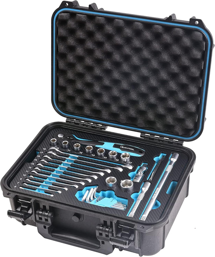 Quantool Werkzeugsatz 48-tlg. maritime Edition, IP65-wasserdichter Alu-Koffer, Chrom-Vanadium-Stahl,