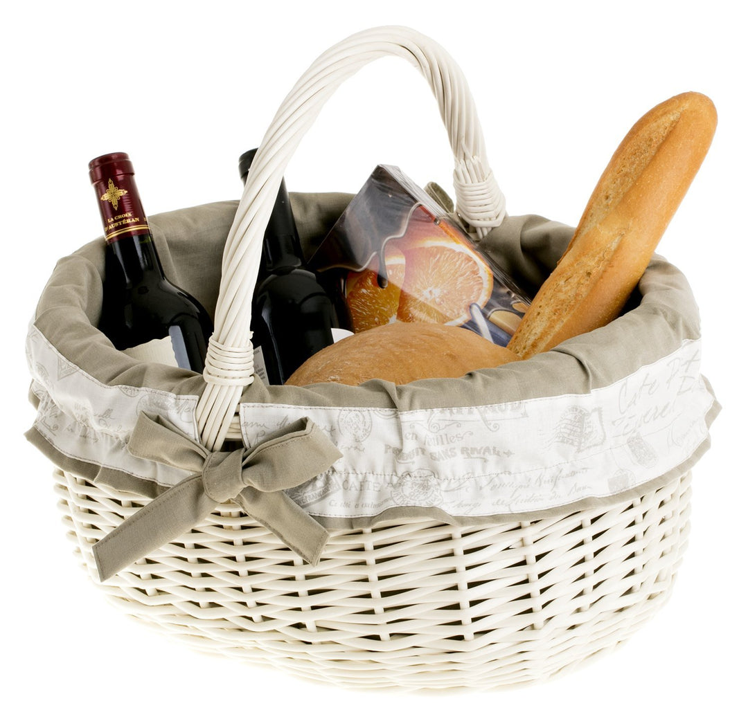 e-wicker24 Einkaufskorb Weide Geflochtener Korb mit Henkel Aufbewahrungskorb Leicht Picknickkorb Ges
