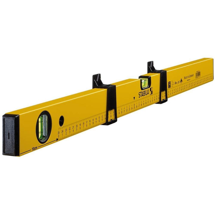 STABILA Wasserwaage Type 70 MAS, 80 cm, leichtes Alu-Profil, 2 Markierschieber, 2 metrische Skalen,