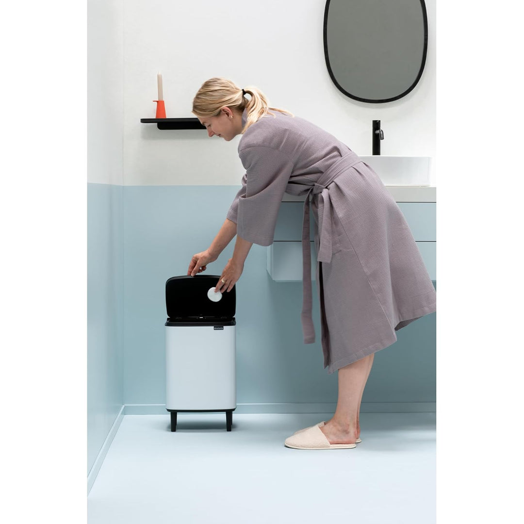 Brabantia - Mülleimer Bo Hi 12L mit Soft-Close-Deckel, herausnehmbarem Inneneimer und Transportgriff