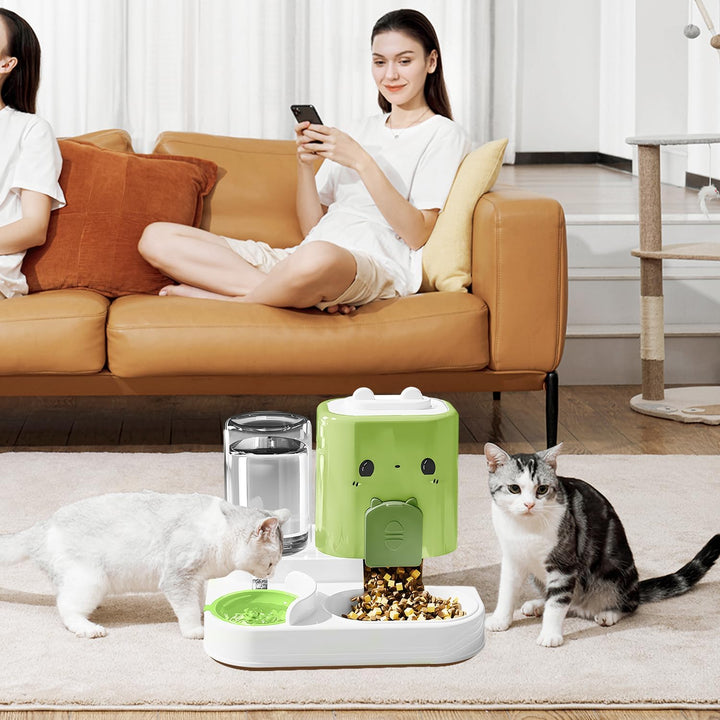Automatischer Futterspender für Katzen/Hunde, Futterautomat Katze, 2-In-1 Automatischer Katzenfutter
