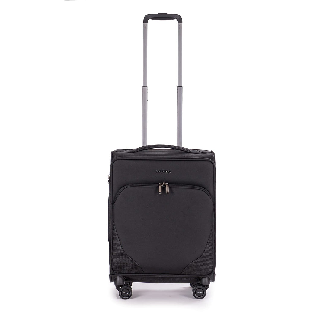 Stratic Mix Koffer Weichschale Reisekoffer Trolley Rollkoffer Handgepäck, TSA Kofferschloss, 4 Rolle