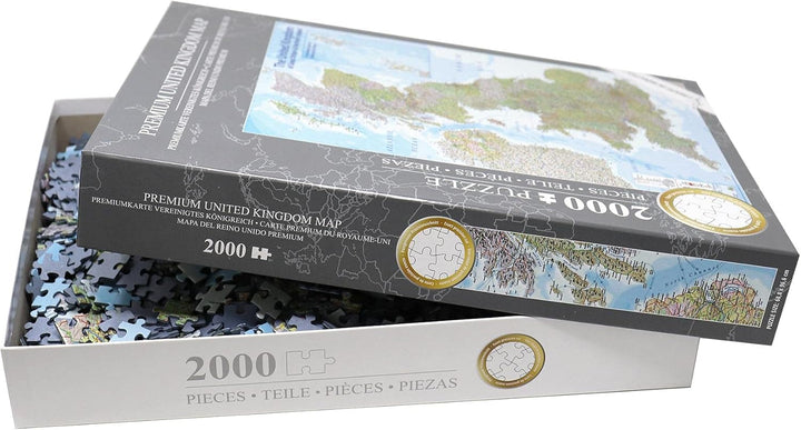 Close Up UK Karte Puzzle 2000 Teile MAPS IN Minutes, Great Britain (68,8cm x 96,6cm), Puzzle 2000 Te