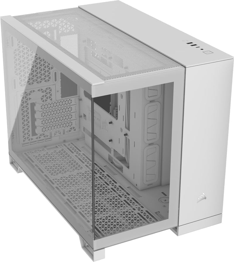 CORSAIR 2500X Small-Tower mATX-Doppelkammer-PC-Gehäuse – Gehärtetes Panoramaglas - Umgekehrte Verbin