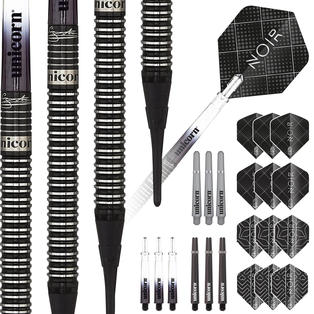 Unicorn Soft Tip Darts Set | Gary 'The Flying Scotsman' Anderson Noir Phase 3 & 5 | 70% & 90% Tungst
