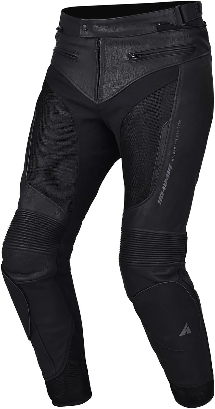 SHIMA PISTON Herren - Motorradkombi | Leder urbane Jacke und Hose mit Netzeinsätzen, CE-Protektoren