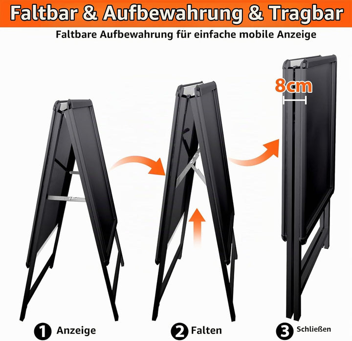 DIN A2 Kundenstopper Outdoor, Plakatständer wetterfest, doppelseitiger Aufsteller inklusive Schutzfo