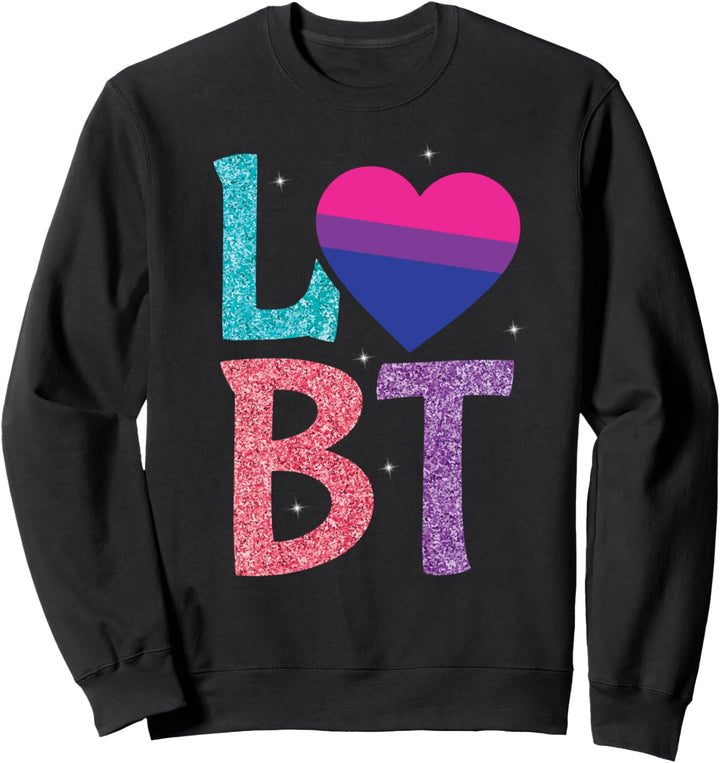 Bisexual LGBT-Q Cute Heart Pride Flag Ally Sweatshirt