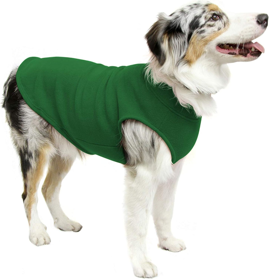 Gooby Hundepullover aus Stretch-Fleece, Waldgrün, Grösse 4XL, warme Hundejacke aus Fleece, Winterkle