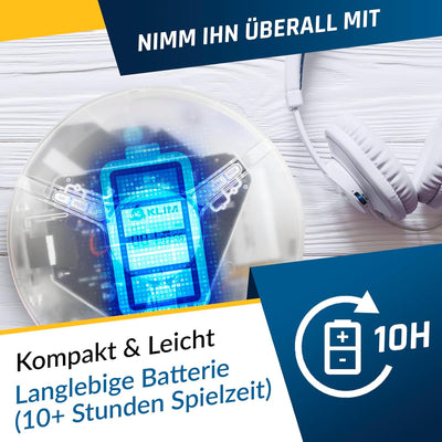 KLIM Discman mit Kopfhörer - Tragbarer CD-Player mit Kopfhörer - mit eingebautem Akku - NEU 2024 - K