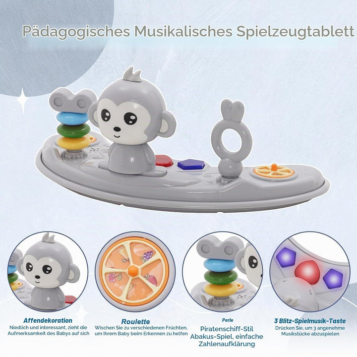 Lauflernhilfe Babywalker 5in1,mit Musikalisches Spielzeug und Herausnehmbarem Essteller,360-Grad-Räd