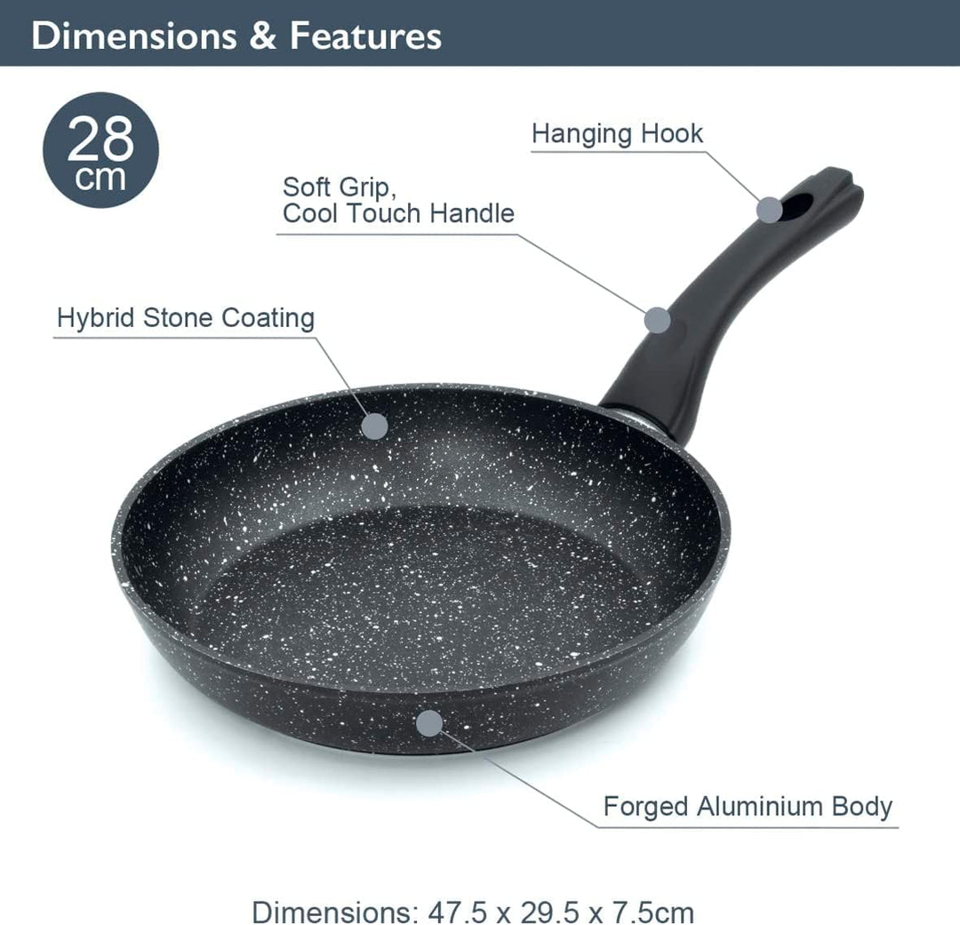 Blackmoor Home Antihaft Bratpfanne 28 cm – Aluminium Pfanne für Induktion, Gas &amp; Elektro, Verstärkte