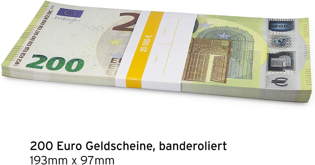 Litfax GmbH 200€ Euroschein/Euro-Geldscheine ca. 199x103 mm/banderoliert, je Pack. 75 Stück (5 PG) …