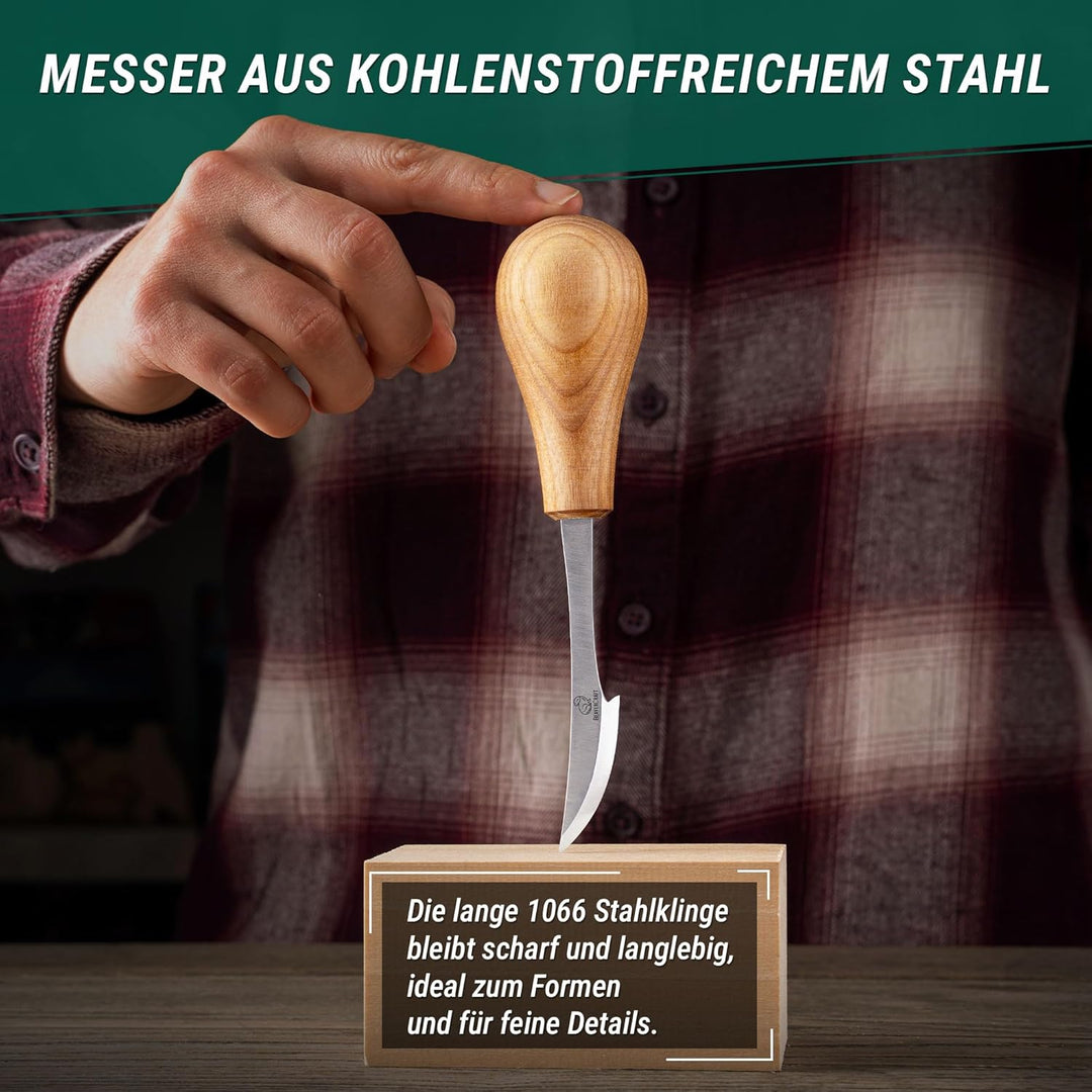BeaverCraft Holzschnitzset für Anfänger DIY 05 Schnitzmesser Set Bärenschnitzset - Messer für Holzsc