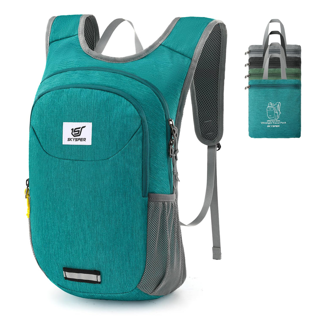 SKYSPER Faltbarer Rucksack 10L Ultraleicht Tagesrucksack Daypack Wanderrucksack Klein Outdoorrucksac