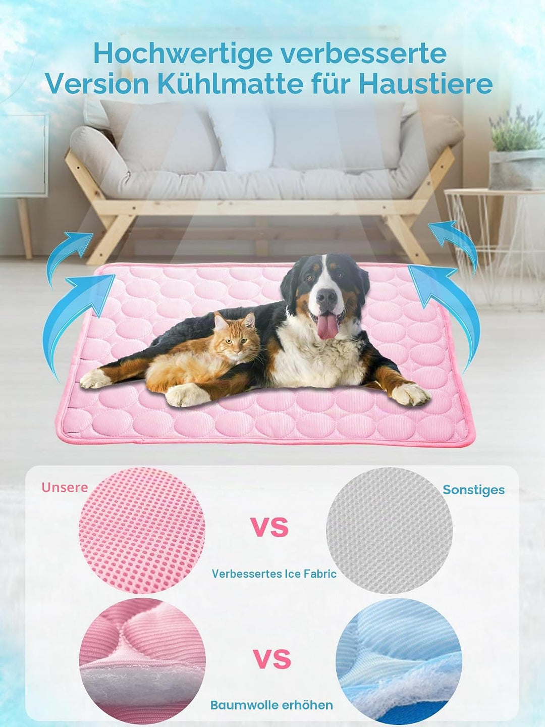 Pet Kühlmatte Cool Matte für Hunde ungiftig Ice Seide Material Hundematte Geben Ihrem Hund oder Katz