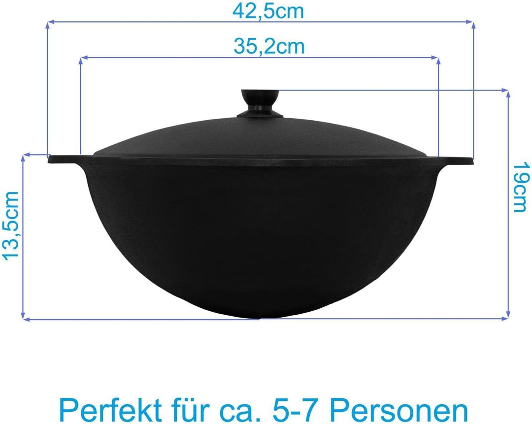 Ø36cm Uchag 2mm stahl Utschak Utschag Feldküche 8L Kazan WOK Kasan (Runder boden) Feuerstelle Campin