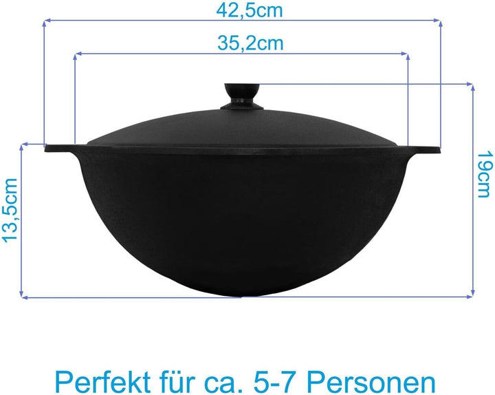 Ø36cm Uchag 2mm stahl Utschak Utschag Feldküche 8L Kazan WOK Kasan (Runder boden) Feuerstelle Campin