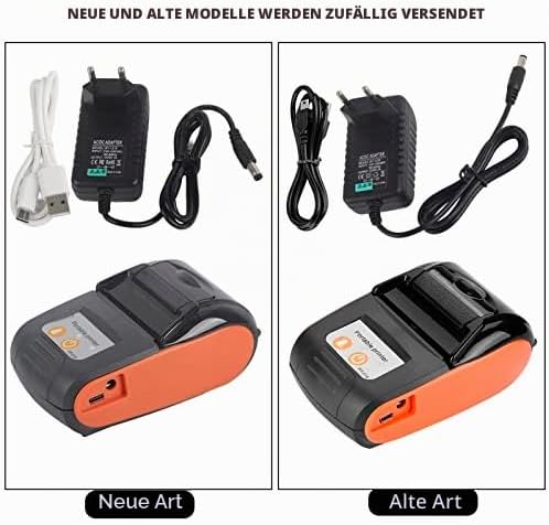 Garsent Thermodrucker 58mm, Drahtlose Thermodrucker Tragbar Bondrucker Bluetooth 4.0 USB Bondrucker