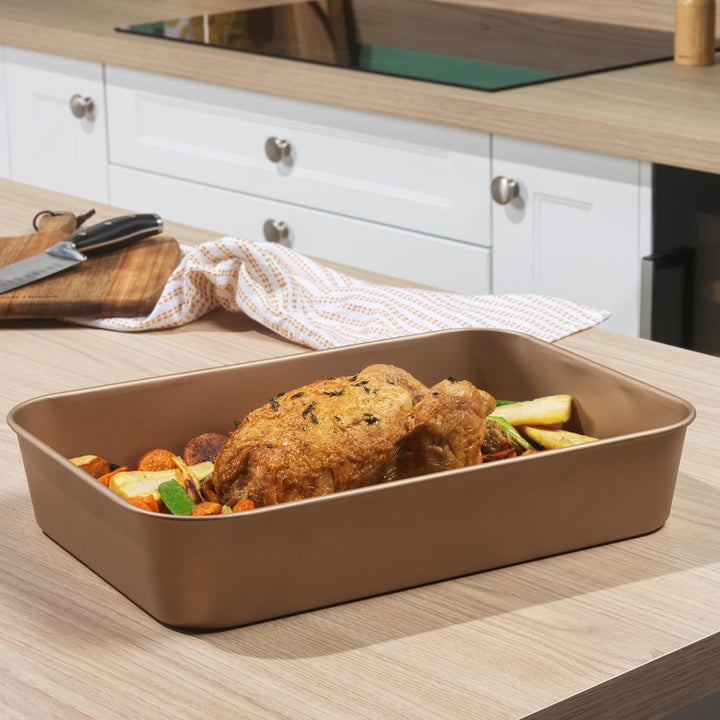 Russell Hobbs Opulence 40 cm Bratpfanne – Antihaftbeschichtet, Rechteckiger Tiefer Bräter, Spülmasch
